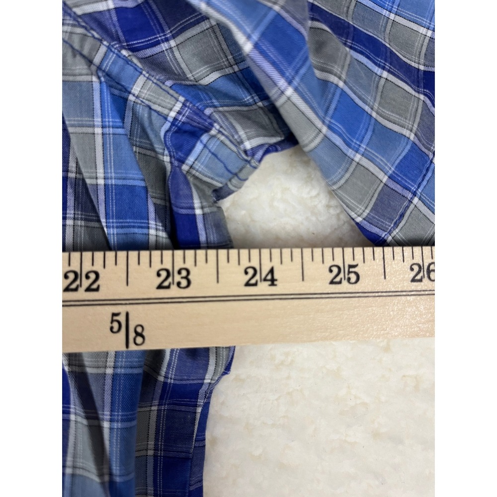 Wrangler Western Plaid Short Sleeve Snap Front‎ Shirt Men's XL Blue Gray - Picture 5 of 8